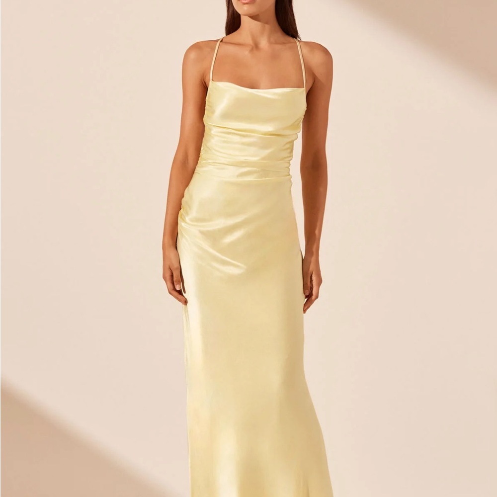 Shona Joy La Lune Lace Back Maxi Dress - Lemon